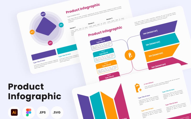 Plantilla de infografía de producto V2 - TemplateMonster