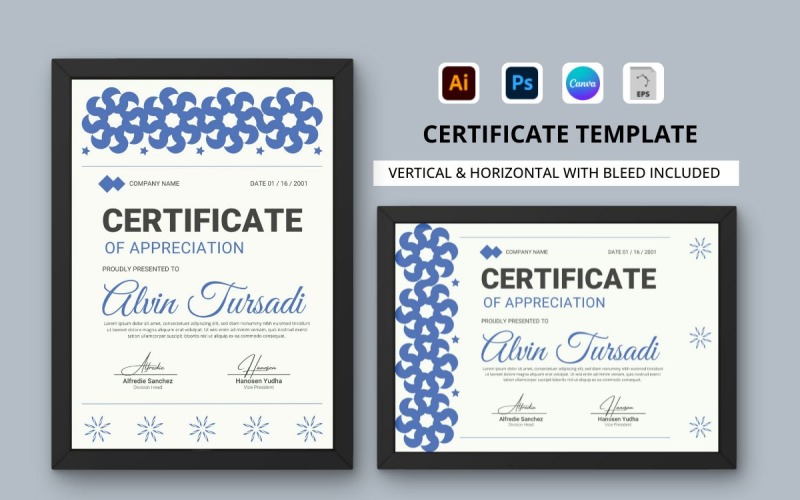 Šablona certifikátu uznání V7