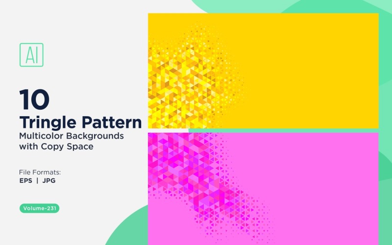 Fond à motif triangulaire vibrant en plusieurs couleurs et tailles 21