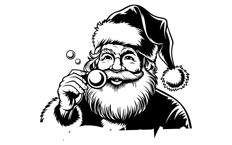 Illustratie van een silhouet van de Kerstman