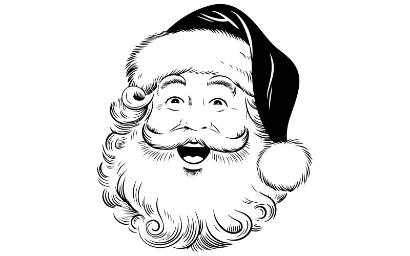 Illustration de silhouette de Père Noël sur fond blanc