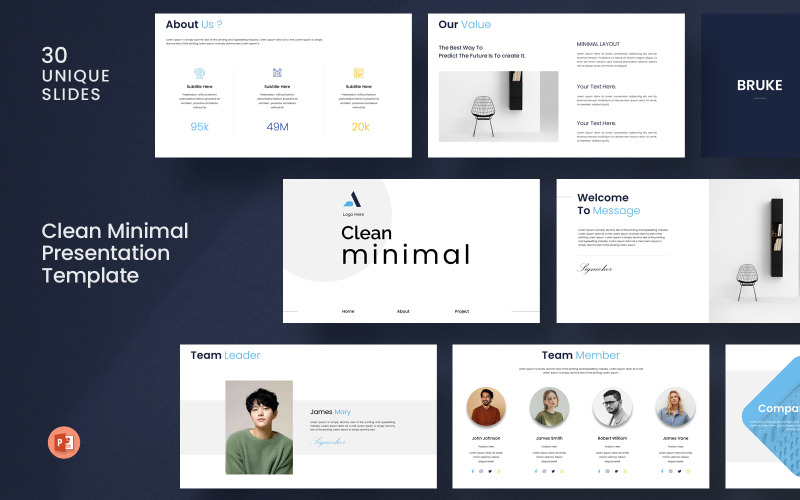 **Minimal Presentation-Template** #443417 - TemplateMonster