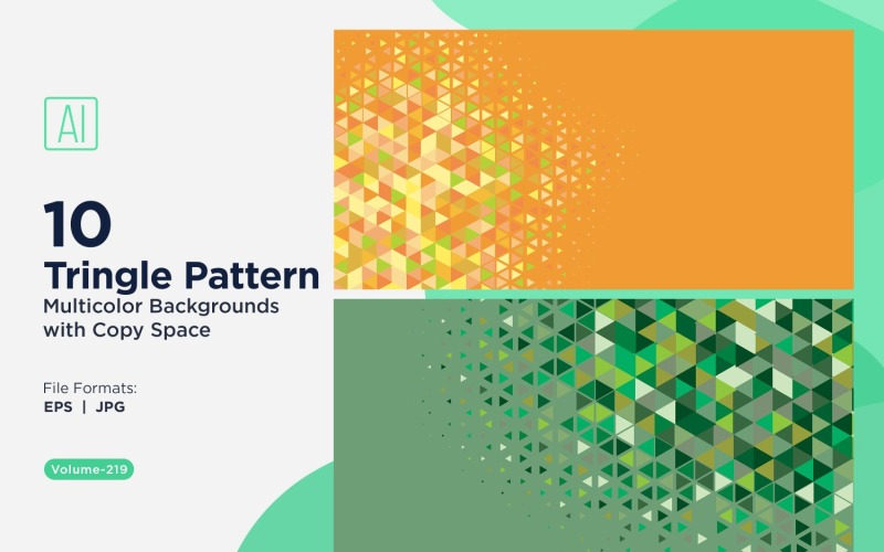 Vibrant Triangular Pattern Background in Multi Colors & Sizes 09