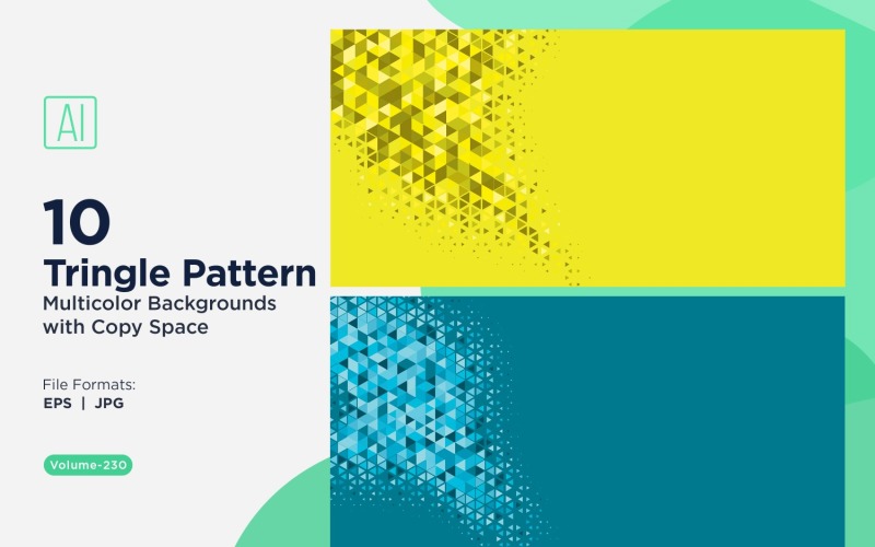Vibrant Triangular Pattern Background in Multi Colors & Sizes 20