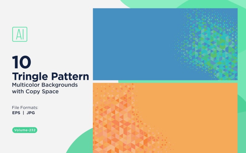 Vibrant Triangular Pattern Background in Multi Colors & Sizes 22