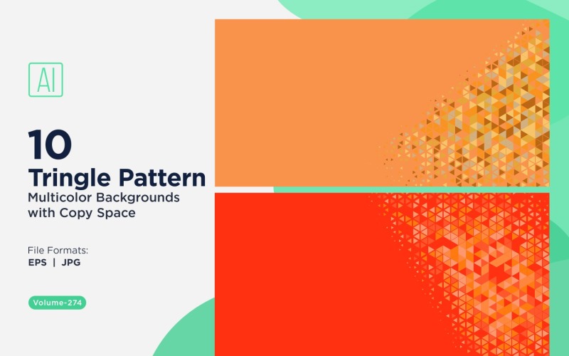 Яркий треугольный узор фона в нескольких цветах и размерах 64