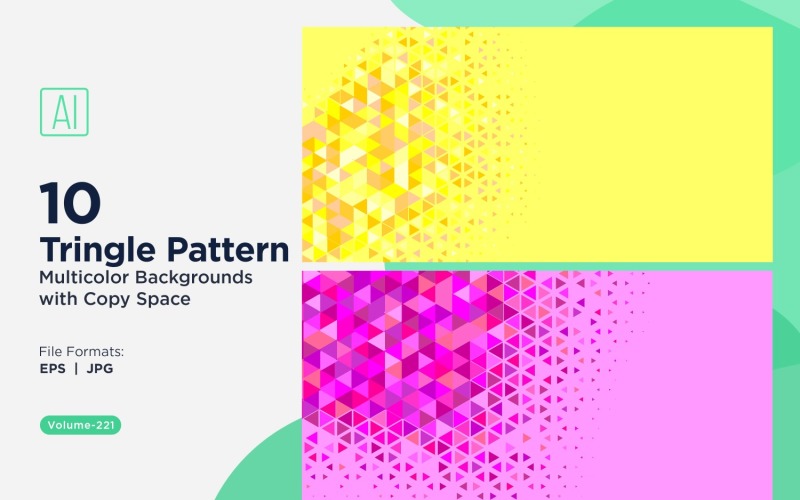 Fundo de padrão triangular vibrante em várias cores e tamanhos 11