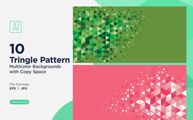 Fundo de padrão triangular vibrante em várias cores e tamanhos 13