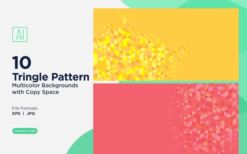 Fundo de padrão triangular vibrante em várias cores e tamanhos 28