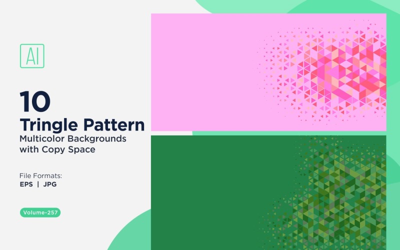 Fundo de padrão triangular vibrante em várias cores e tamanhos 47