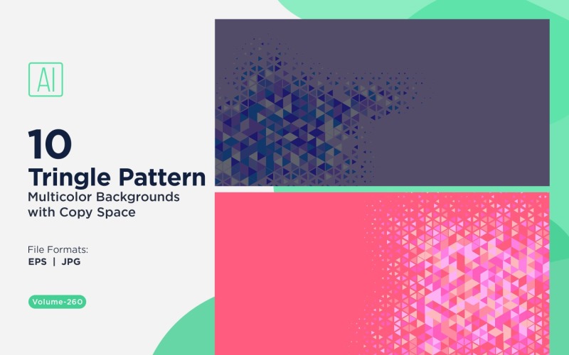 Fundo de padrão triangular vibrante em várias cores e tamanhos 50