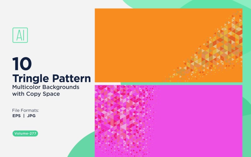 Fundo de padrão triangular vibrante em várias cores e tamanhos 67