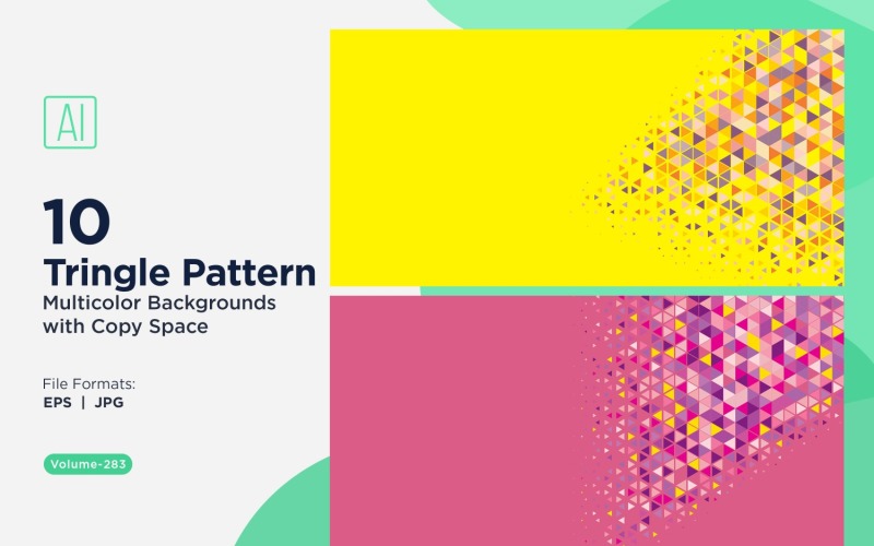 Fundo de padrão triangular vibrante em várias cores e tamanhos 73
