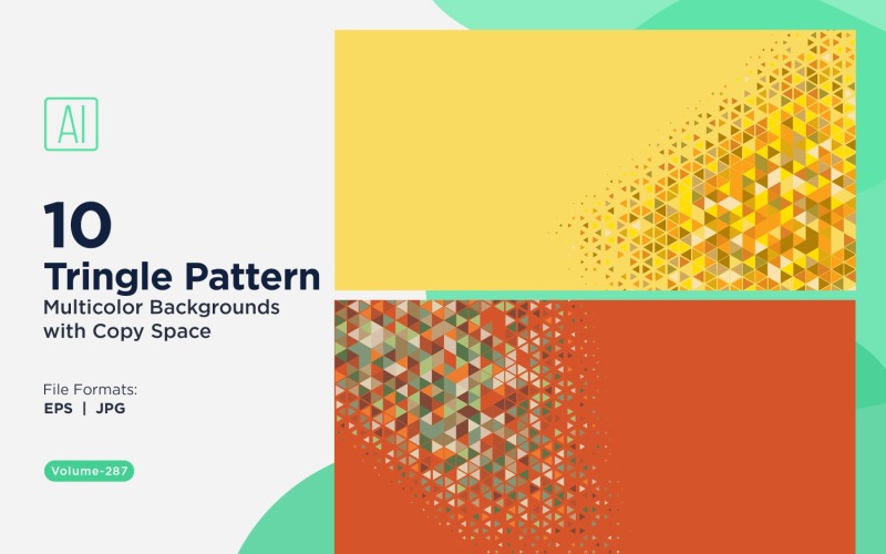 Fundo de padrão triangular vibrante em várias cores e tamanhos 77