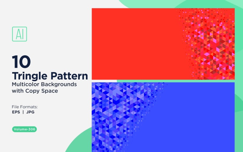 Fundo de padrão triangular vibrante em várias cores e tamanhos 96