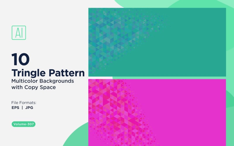 Fundo de padrão triangular vibrante em várias cores e tamanhos 97