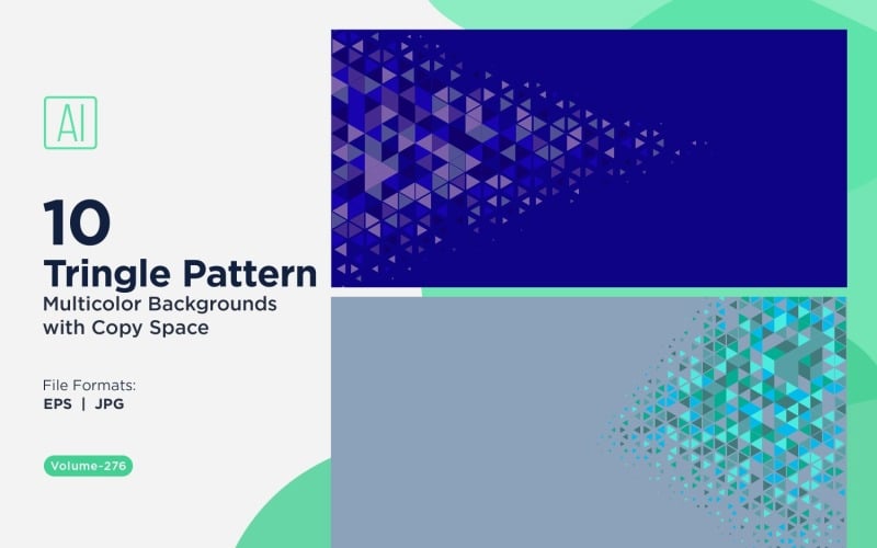 Levendige driehoekige patroonachtergrond in meerdere kleuren en maten 66