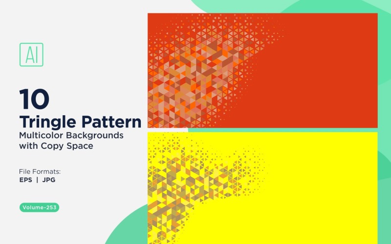 Sfondo con motivo triangolare vibrante in più colori e dimensioni 43