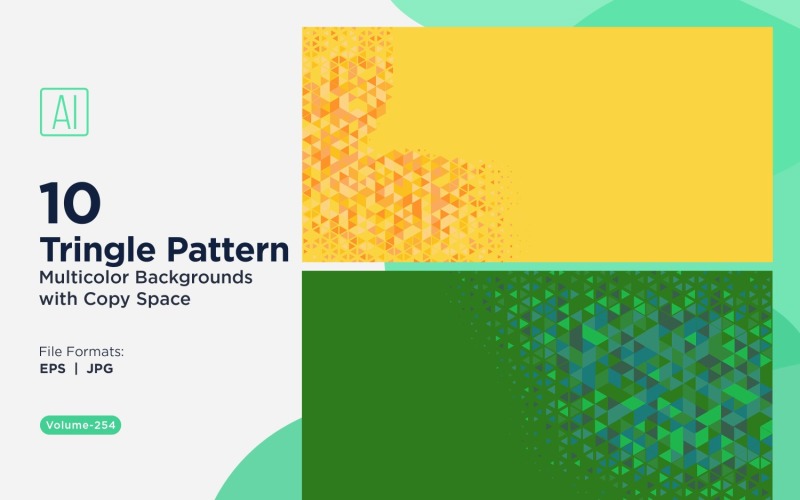 Sfondo con motivo triangolare vibrante in più colori e dimensioni 44
