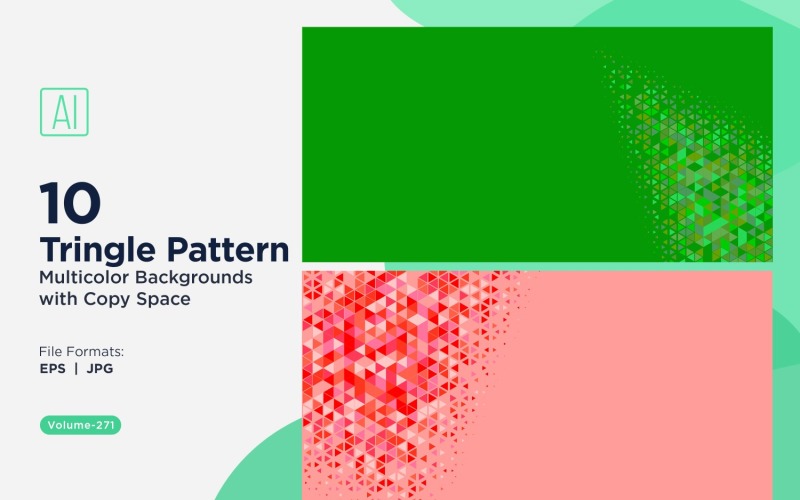 Sfondo con motivo triangolare vivace in più colori e dimensioni 61.
