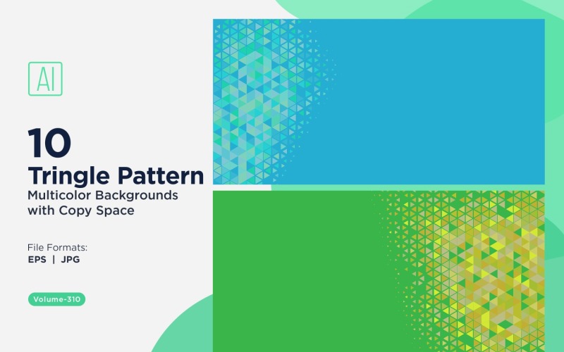 Vibrant Triangular Pattern Background in Multi Colors & Sizes 100