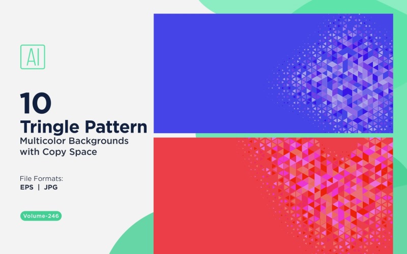 Vibrant Triangular Pattern Background in Multi Colors & Sizes 36