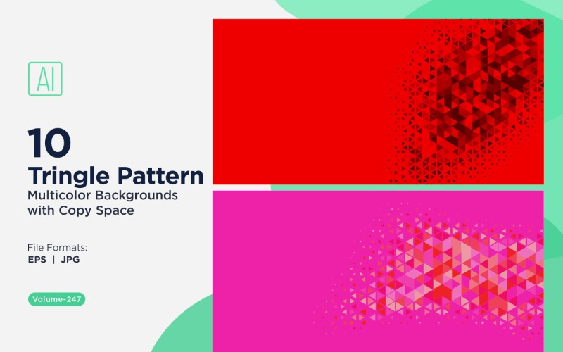 Vibrant Triangular Pattern Background in Multi Colors & Sizes 37