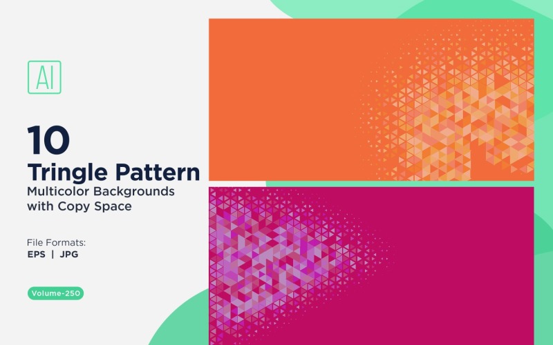 Vibrant Triangular Pattern Background in Multi Colors & Sizes 40