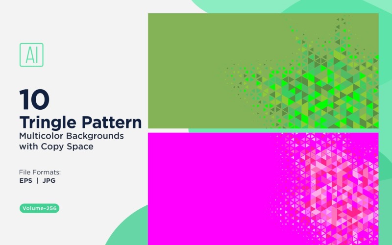 Vibrant Triangular Pattern Background in Multi Colors & Sizes 46