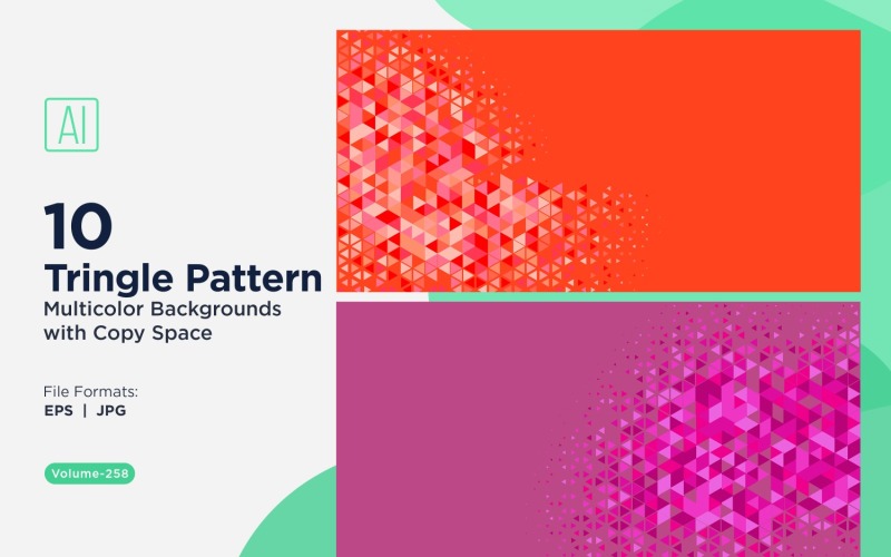Vibrant Triangular Pattern Background in Multi Colors & Sizes 48