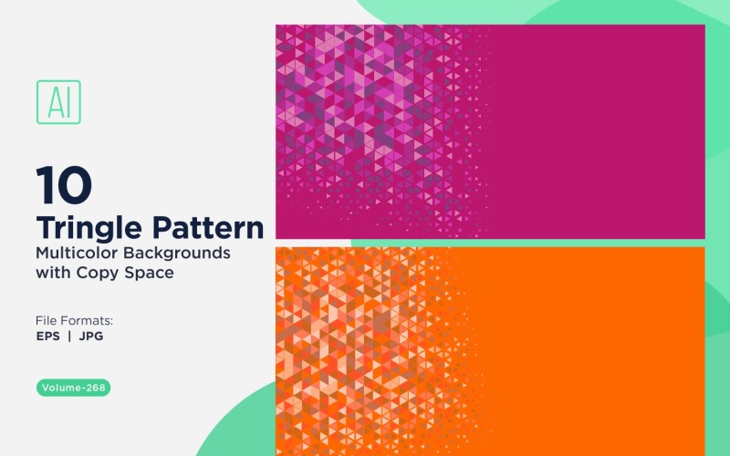 Vibrant Triangular Pattern Background in Multi Colors & Sizes 58