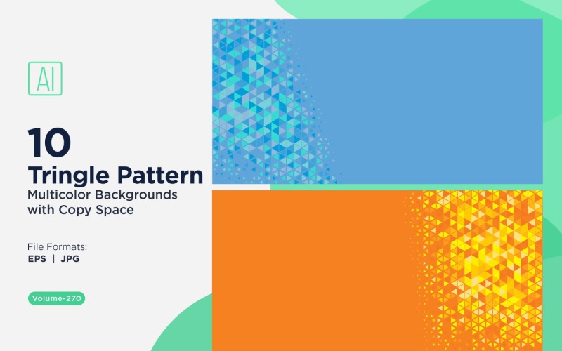 Vibrant Triangular Pattern Background in Multi Colors & Sizes 60