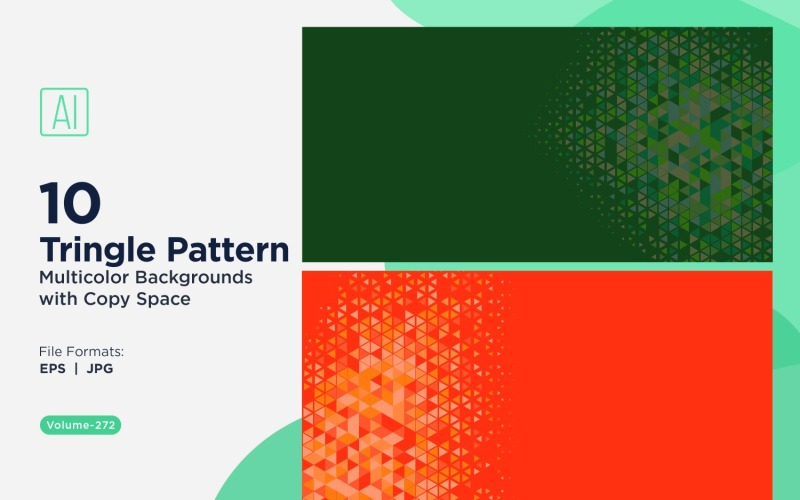 Vibrant Triangular Pattern Background in Multi Colors & Sizes 62