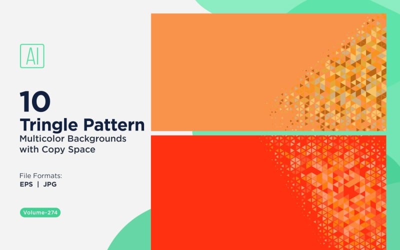 Vibrant Triangular Pattern Background in Multi Colors & Sizes 64