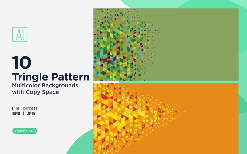 Vibrant Triangular Pattern Background in Multi Colors & Sizes 75