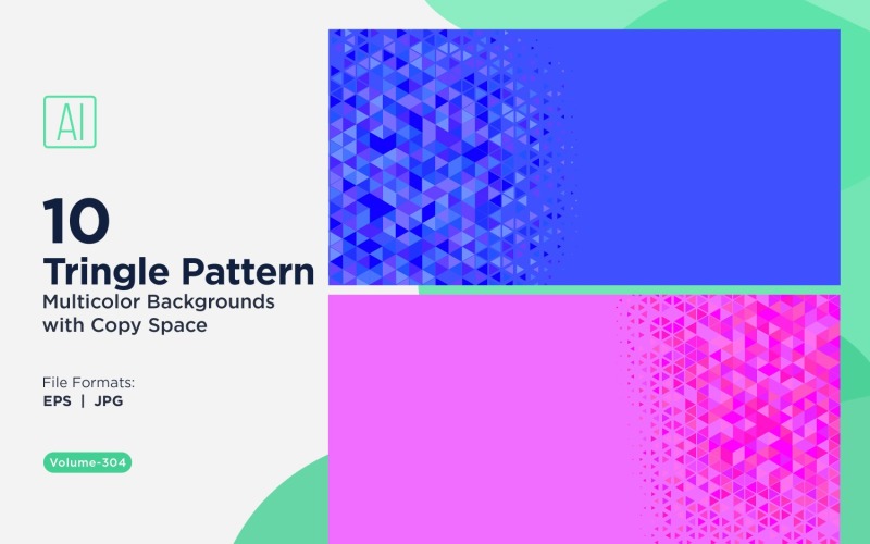 Vibrant Triangular Pattern Background in Multi Colors & Sizes 94