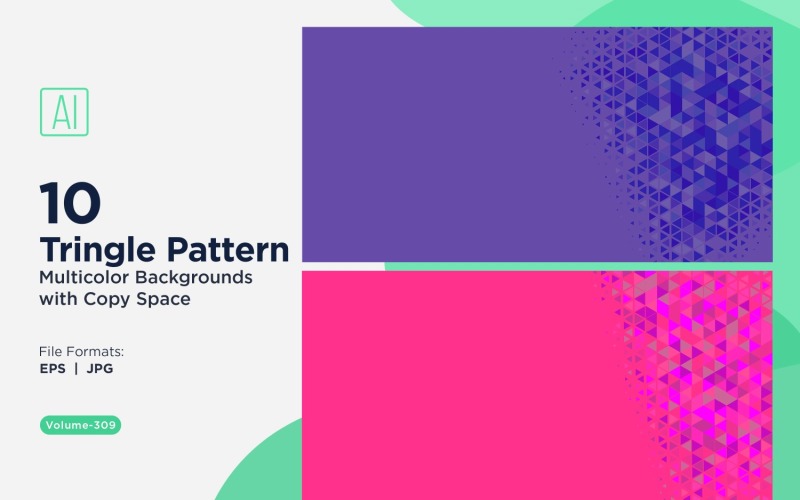 Vibrant Triangular Pattern Background in Multi Colors & Sizes 99