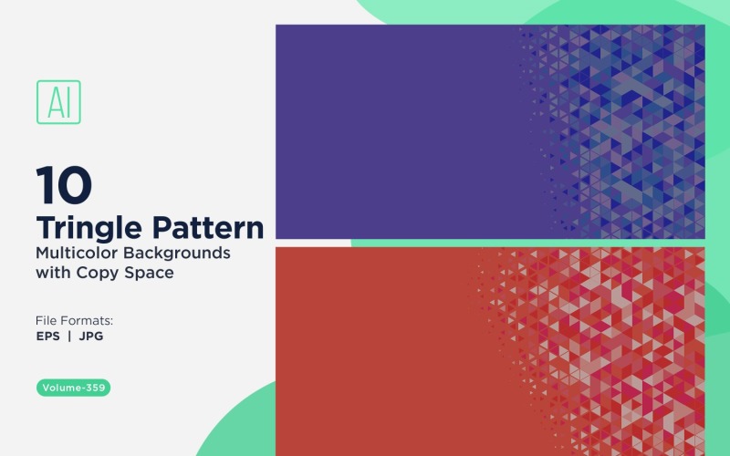 Çok Renkli ve Boyutlu Canlı Üçgen Desenli Arka Plan 149