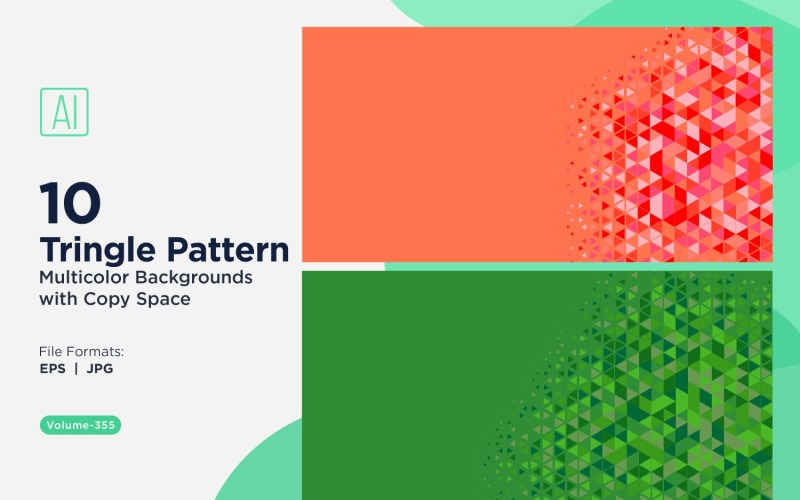 多种颜色和尺寸的充满活力的三角形图案背景 145