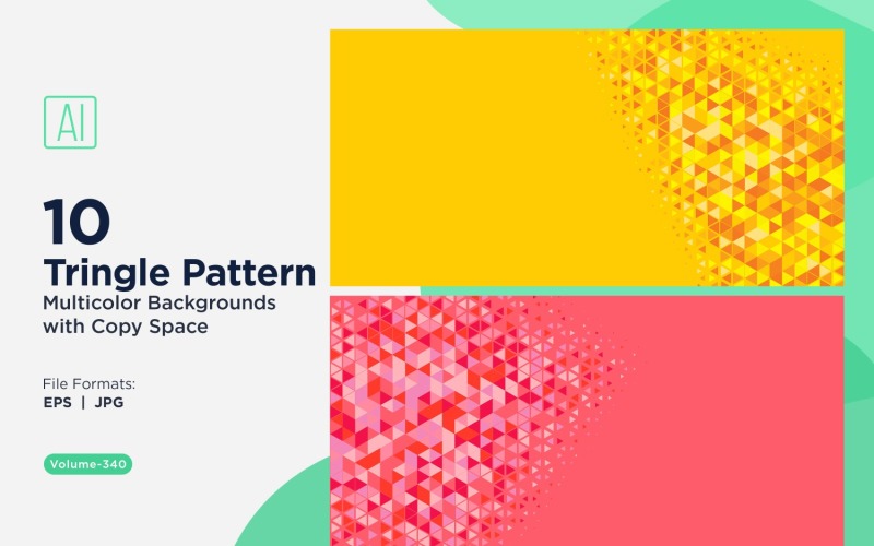 Fond à motif triangulaire vibrant en plusieurs couleurs et tailles 130