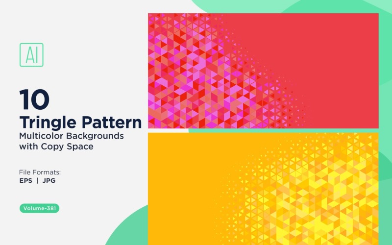 Fond à motif triangulaire vibrant en plusieurs couleurs et tailles 171