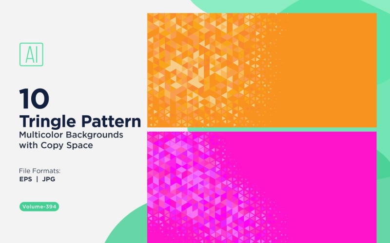 Fond à motif triangulaire vibrant en plusieurs couleurs et tailles 184