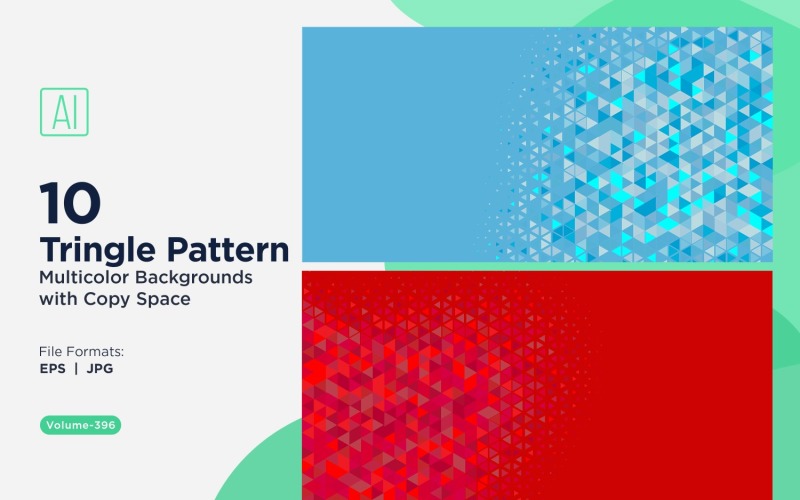 Fond à motif triangulaire vibrant en plusieurs couleurs et tailles 186