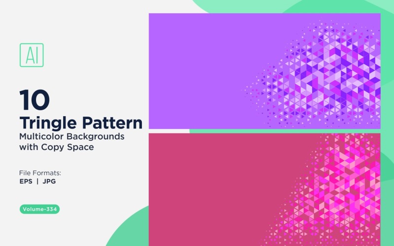 Fondo con patrón triangular vibrante en varios colores y tamaños 124