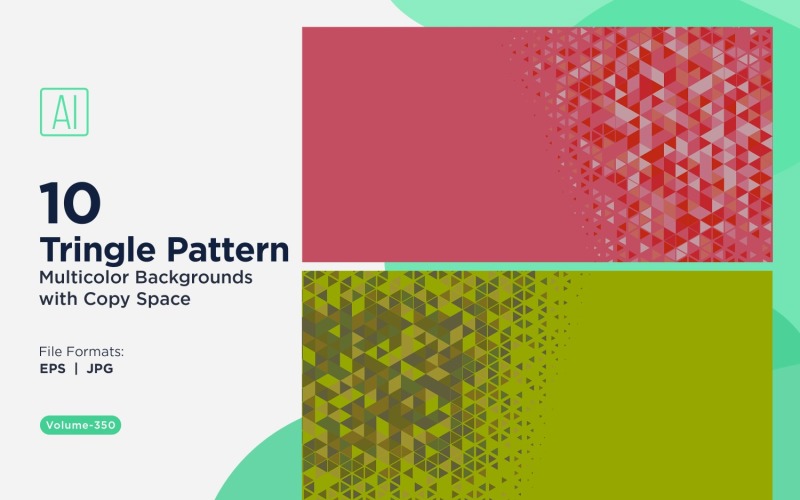 Fondo con patrón triangular vibrante en varios colores y tamaños 140