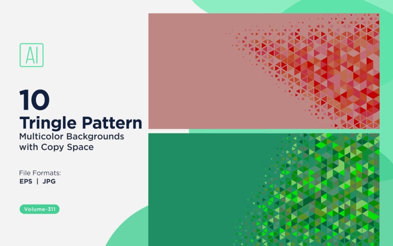 Fundo de padrão triangular vibrante em várias cores e tamanhos 101