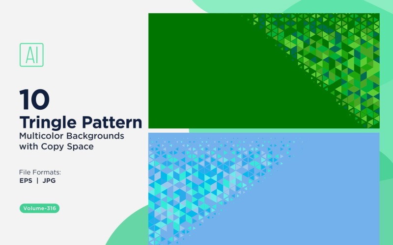 Fundo de padrão triangular vibrante em várias cores e tamanhos 106