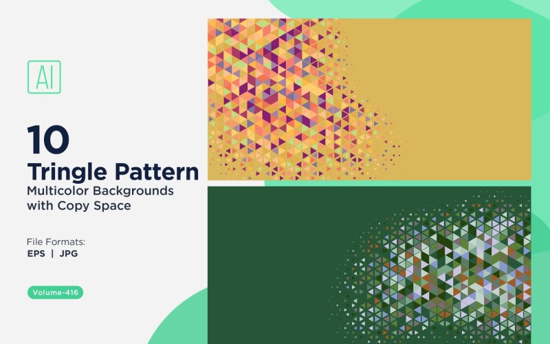 Fundo de padrão triangular vibrante em várias cores e tamanhos 206