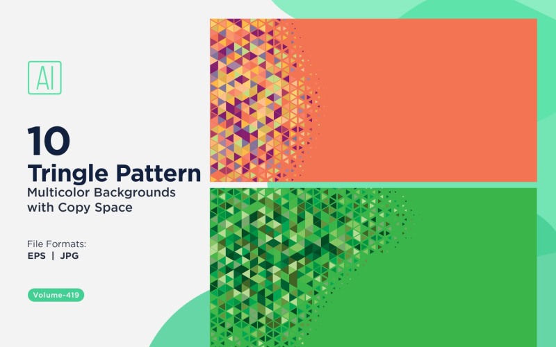 Fundo de padrão triangular vibrante em várias cores e tamanhos 209