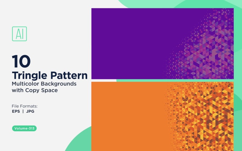 Sfondo con motivo triangolare vibrante in più colori e dimensioni 103